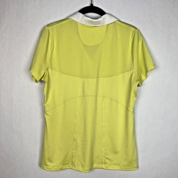 Annika Cutter & Buck Womens Medium Green Golf Polo Collar Half Button Down Shirt - Image 2