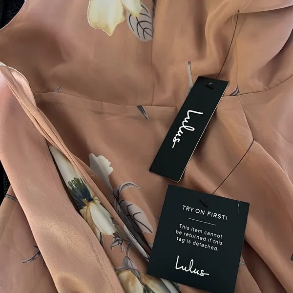 NWT. Lulus All Mine Rusty Rose Floral Print High-Low Wrap Dress - Image 4
