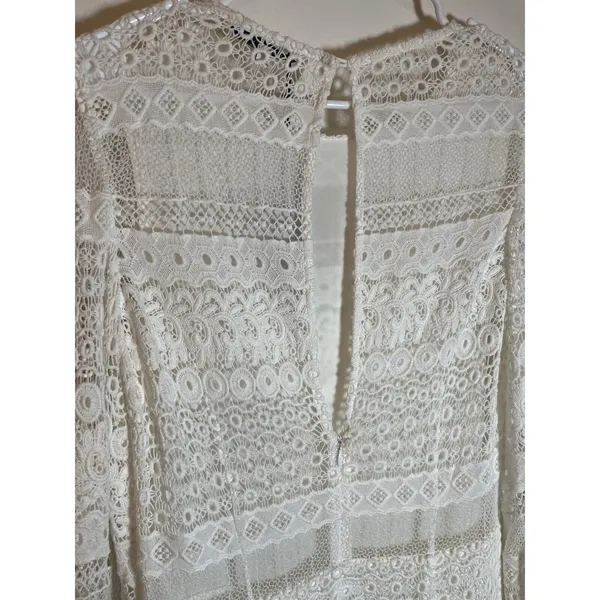 NWT Rebecca Minkoff White Lace 100% Cotton Grin Dress Sz‎ 2 Bridal Open Back - Image 6