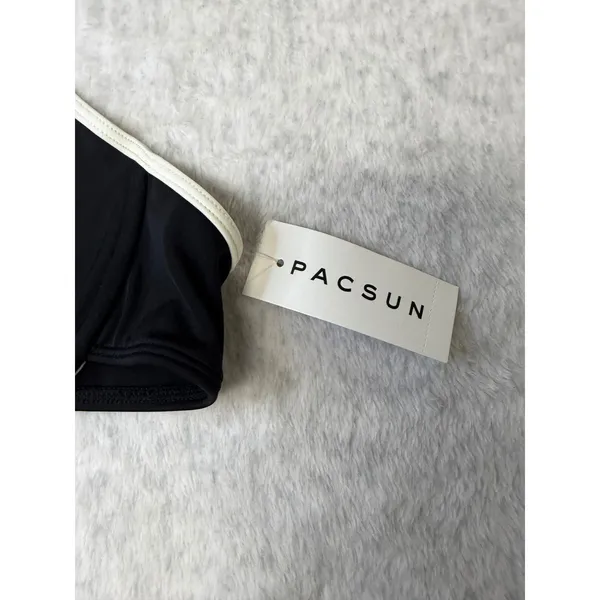 PacSun Swim‎ Eco Black White Contrast Underwire Bikini Top L New 0660-001 - Image 2