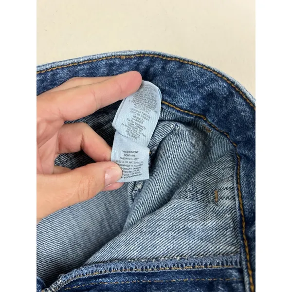 We The Free High-Rise Denim Shorts 28 Button Fly Raw Hem Patch Pockets - Image 8