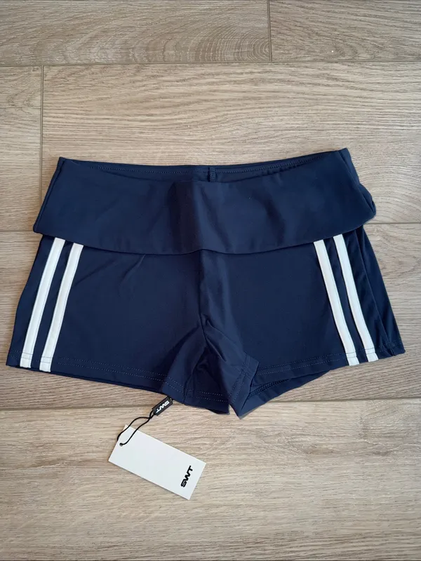 SWT Active Stripe Foldover Hot Shorts Size XS - Image 3