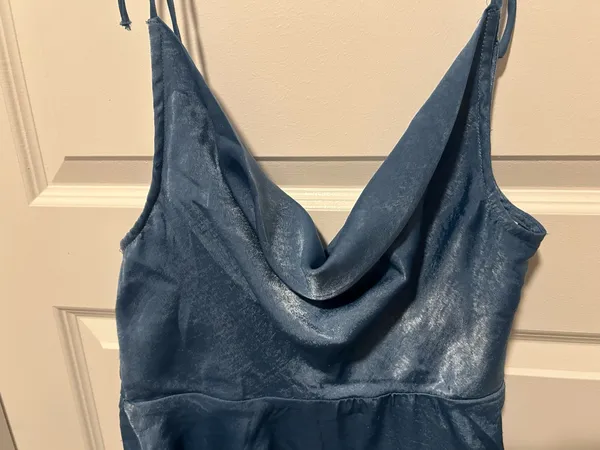 Olia Blue flowy mini dress Size M - Image 4