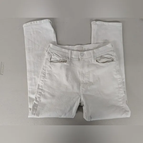 RTR sz 30 (10) MOTHER Fairest Of Them All The Looker Crop Jeans solid white Jean - Image 5