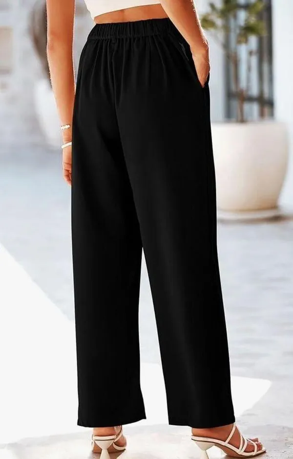 PRETTYGARDEN NEW Wide Leg Suit Loose Fit High Elastic Waisted Career Pant XL - Image 2