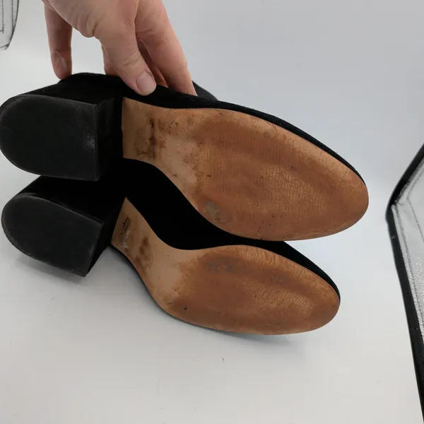 J.Crew Sadie Black Suede‎ Block Heel Ankle Boots K0055 Round Toe Womens 8.5 - Image 7