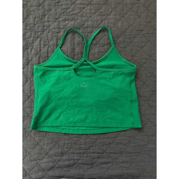Beyond Yoga Spacedye Slim Racerback Cropped Tank in Green Grass Heather Size 1X - Image 4