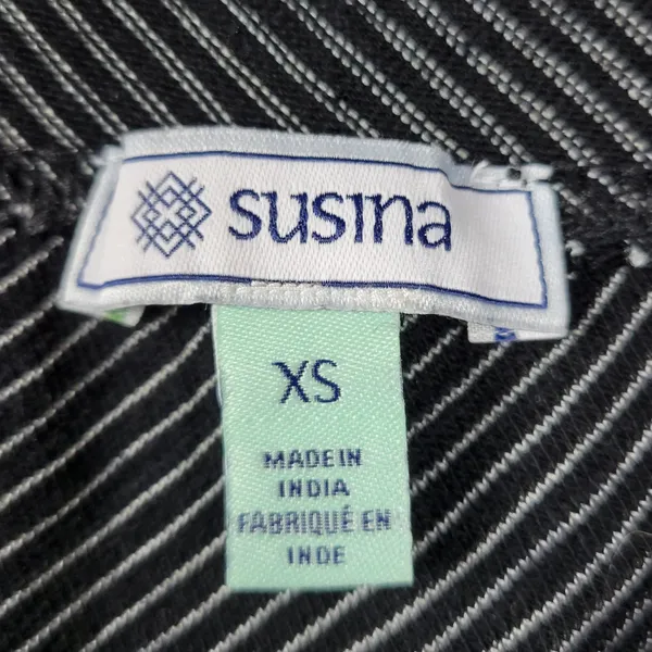 Susina Women's Skirt XS Black Striped Wrap Knit Draped Soft Maxi Tie Waist - Image 7
