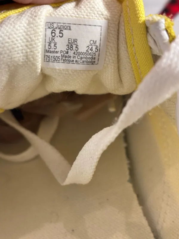Vans Yellow and White Low-Top Canvas Shoe - Image 2