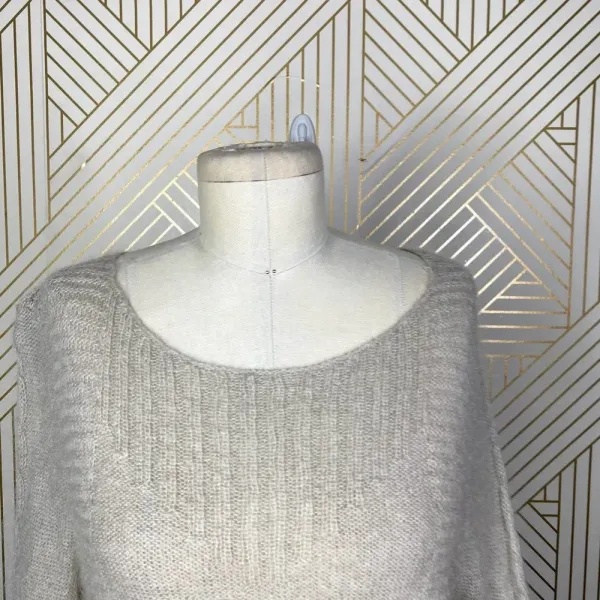 Sundance Catalog Wool Mohair Knit Beige Ribbed Sweater Size US‎ Large - Image 3