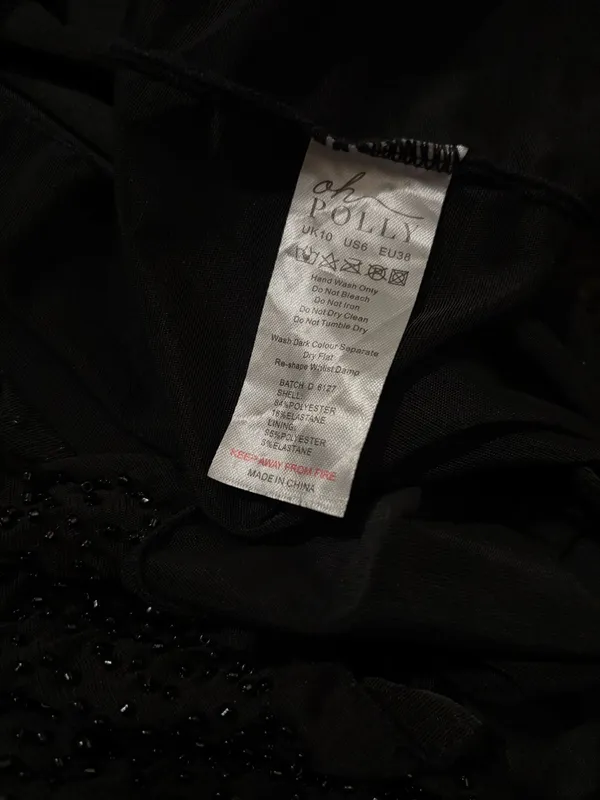 Oh Polly Embellished Wrap Over A-Line Mini Dress in Sapphire size 6 - Image 5