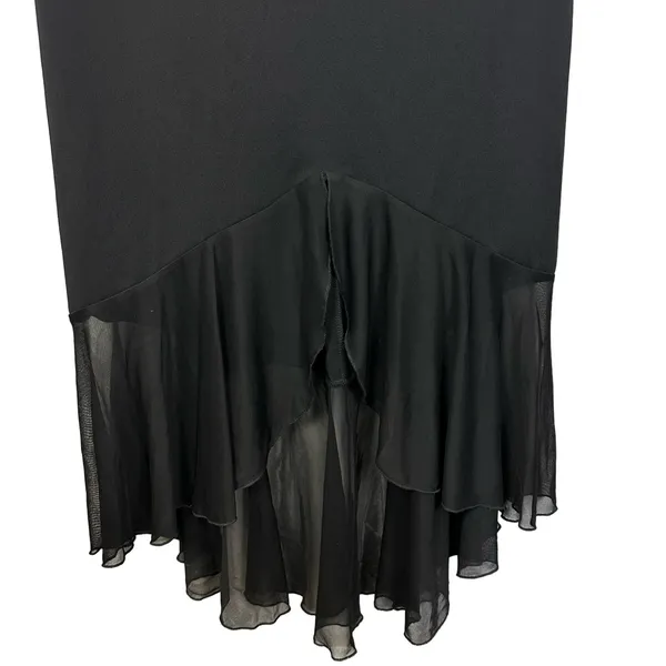 Vtg Taboo Sequin Glitter Maxi Dress High Low Ruffle Hem Large Whimsygoth Fairy - Image 9