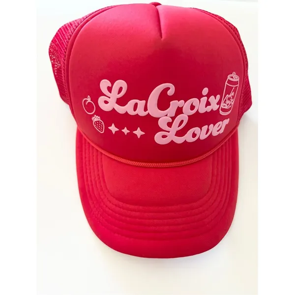 LaCroix Lover Red Pink Trucker Hat Coquette Y2K Mesh Snapback Cap Adjustable - Image 3