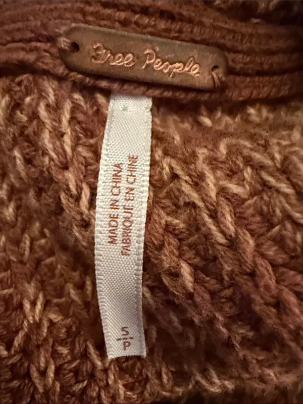 Free People High Hopes Cardi Mariposa Combo Knit Sweater Size Small Boho - Image 7