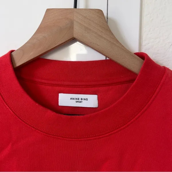 Anine Bing Sport Tyler Oversized Sweatshirt - Red - NWT - Image 8