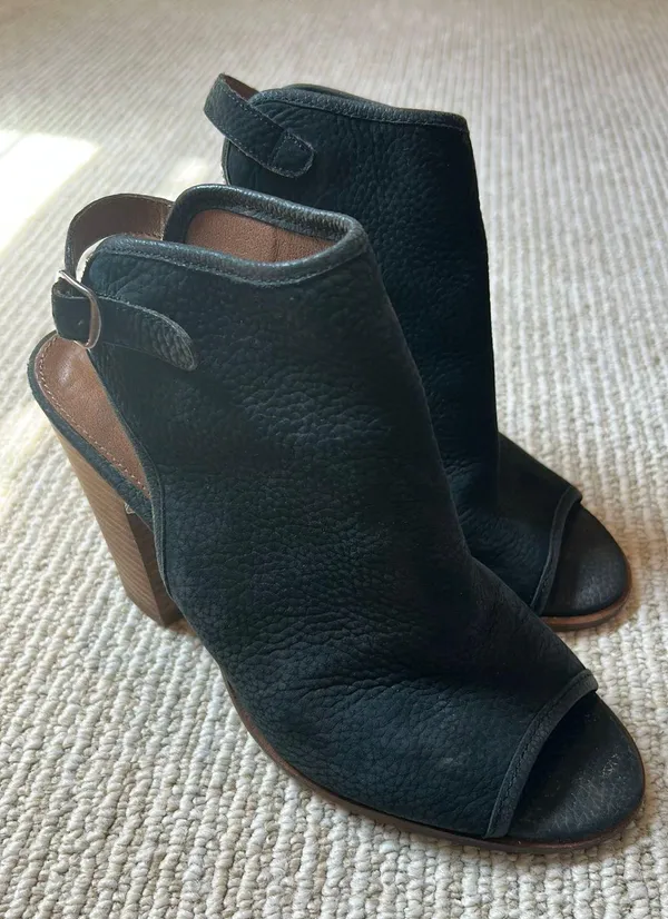 Lucky Brand Peep Toe Booties Block Heel 8 - Image 5