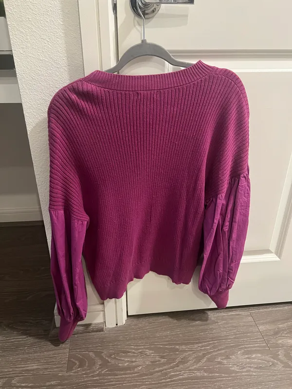 TCEC Purple Puffy Sleeve Sweater - Image 2