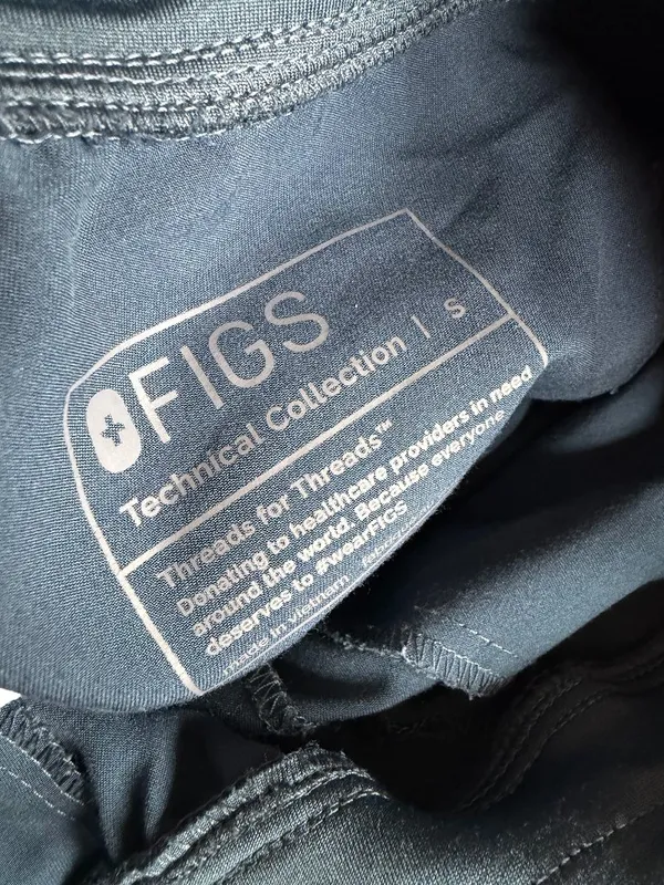 Figs Technical Collection Slate Blue Jogger Scrub Pants Zip Cargo Small Women's - Image 9
