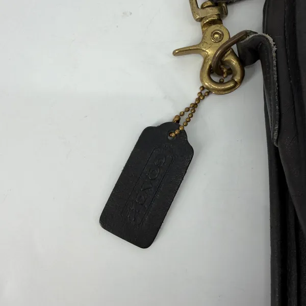 Vintage Coach NYC‎ Black Leather Top Handle Crossbody Turnlock Bag - Image 6