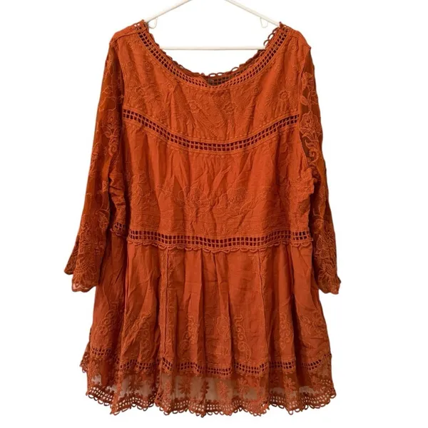 Indigo Thread Co Women Size 1X Crochet‎ Blouse/Dress Whimsy Fairy Boho Hippie - Image 2