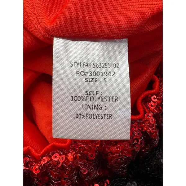 Fantastic Fawn Sequin‎ Tiered Mini Skirt Shorts Red Black Game Day Football NWT - Image 8