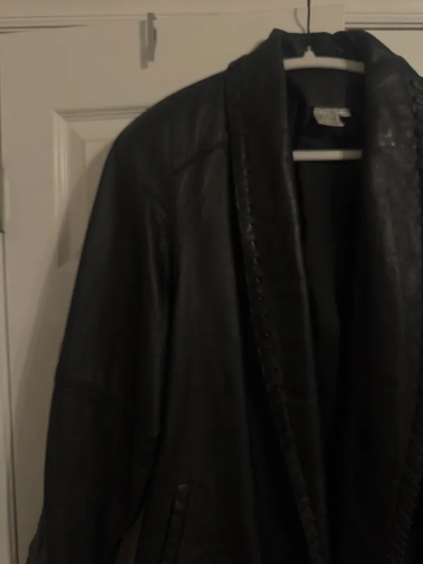 100% Leather Vintage Jacket Black Size L - Image 5