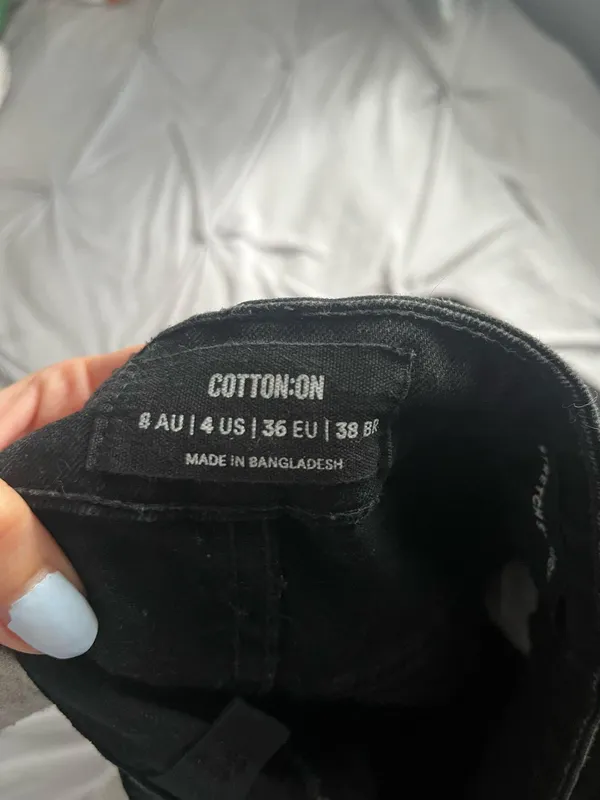Black Straight Leg Cotton On High-Waisted Jeans - Image 3