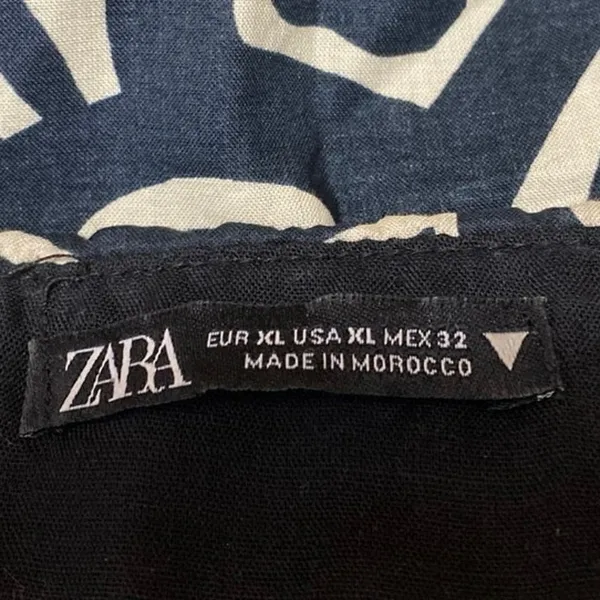 Zara Women's Black Pattern Strapless Sleeveless Bandeau Bustier Tube Tank Top XL - Image 3