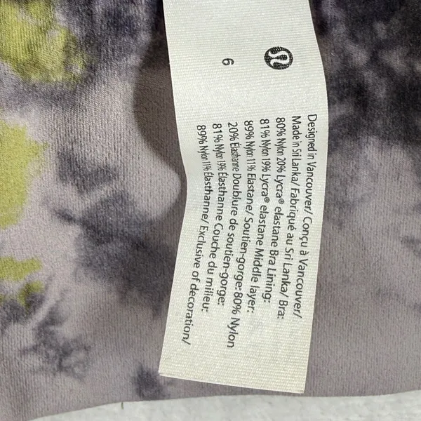 Lululemon Align Reversible Bra 6 Diamond Dye‎ Graphite Grey Bronze Green LW2DEDS - Image 2