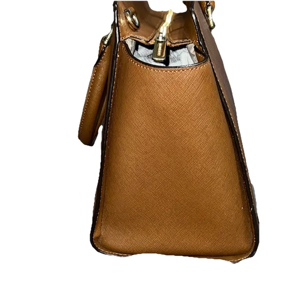 Michael Kors‎ Selma Large Satchel – Saffiano Leather Crossbody Strap Brown Acorn - Image 2