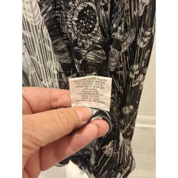 Papa Vancouver Vintage Long Sleeve Sheer Black And White Size M Womens - Image 7