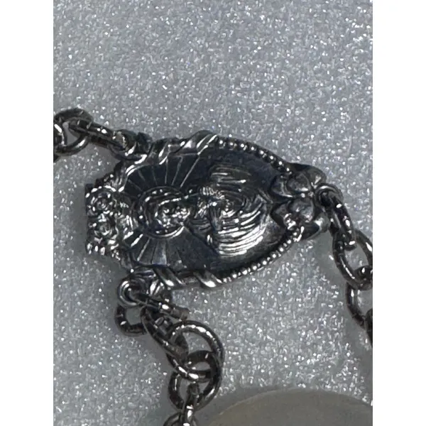 Catholic Rosary Faux Pearl Beads Silver Tone Crucifix The Last Rosary - Image 4