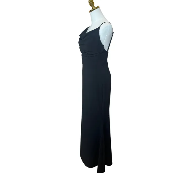 Dress The Population Black Gown MEDIUM Maxi Cowl Mermaid Formal Designer $200 - Image 8