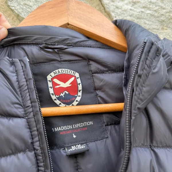 1 Madison Goose Down Expedition Black Lightweight Puffer Jacket - Image 4