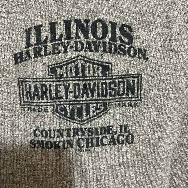 Harley Davidson Studded Zip Up‎ Hoodie Jacket Womens Small Grey Smokin Chicago - Image 5