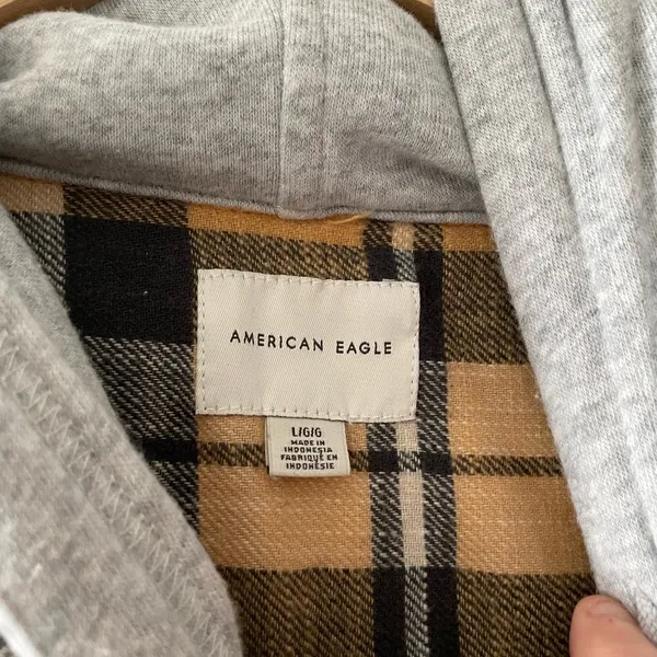 American Eagle Plaid‎ Hoodie Jacket - Image 8