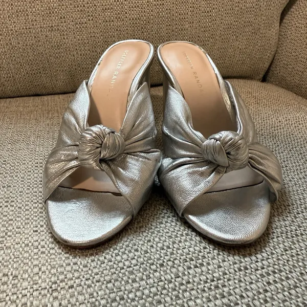 Loeffler Randall Celeste Silver Knot‎ Heeled Mule Sandal Size 6.5 - Image 8