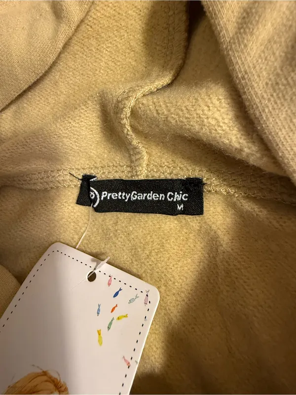 Pretty garden chic Cream Hooded Pullover Sweatshirt - Image 4