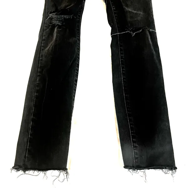 Madewell 9” High Rise‎ Skinny Distressed Knees Womens Size 25 Faded Black Jeans - Image 4