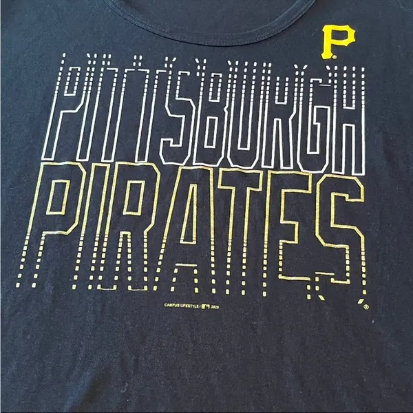 MLB Pittsburgh Pirates Campus Life Womens Large Black Fitted Short‎ Sleeve Shirt - Image 7