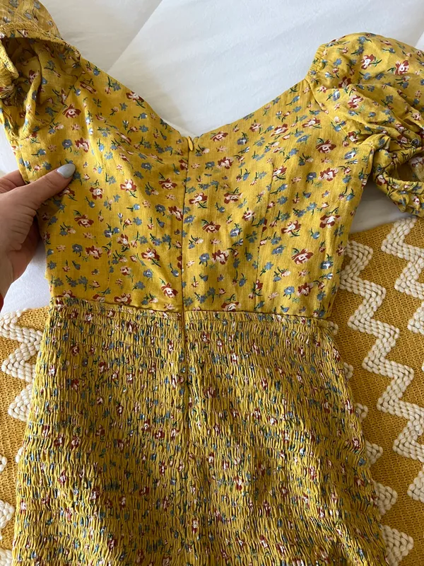 Sabo Skirt Yellow Floral Mini Dress - Image 8