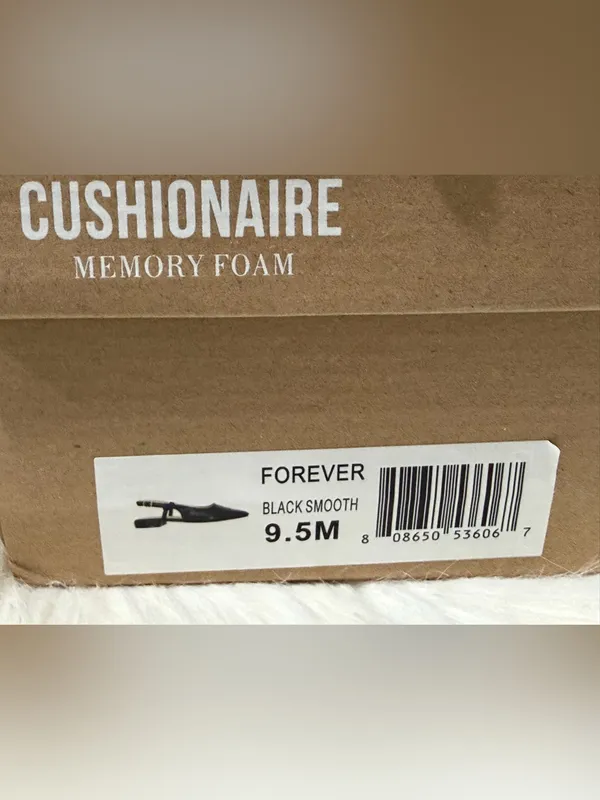 Cushionare Black Pointed Slingback Flats with Memory Foam 9.5 - Image 13
