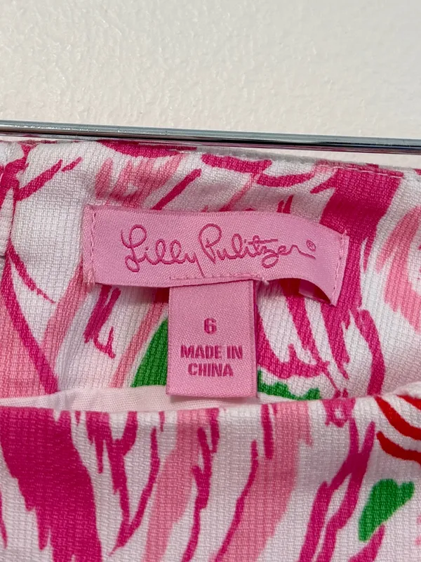Lilly Pulitzer Marigold Pink Flamingo Colony Skort Women’s size 6 - Image 3