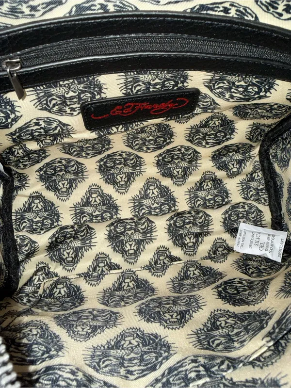 Ed Hardy Vegan Leather Skull Satchel Crossbody - Image 11