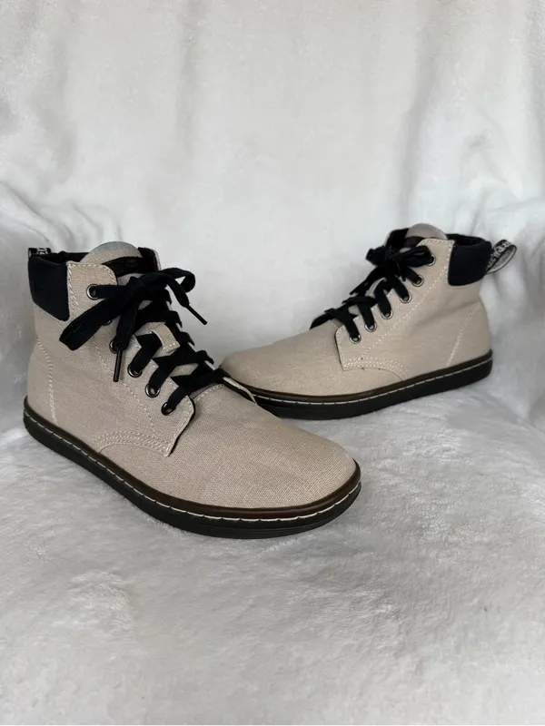 Dr. Martens Shoes Maelly Womens Size 8 Khaki Canvas Lace Up Air Wair AW004 - Image 2