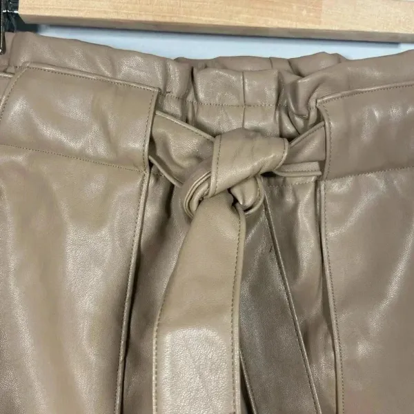 CI Sono Womens Skirt Size L Brown Mini‎ Faux Leather Short Belted - Image 3