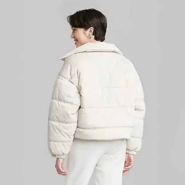 Wild Fable Iridescent Shine Duvet Puffer Jacket Womens M Y2K‎ Blue - Image 4