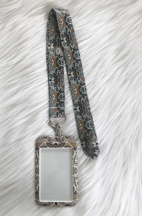 Bee, mushroom, flower and bird lanyard with Id/ card holder - Image 4