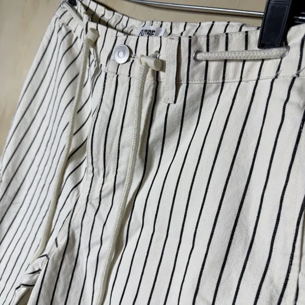 Future Collective Cargo Pants Women's Size 2 White Black Striped Wide Leg Unique - Image 3