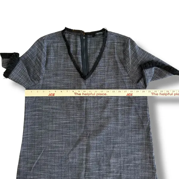 Doe & Rae Tweed‎ Shift Dress Black Gray L NWT Workwear Parisian Chic Capsule - Image 3